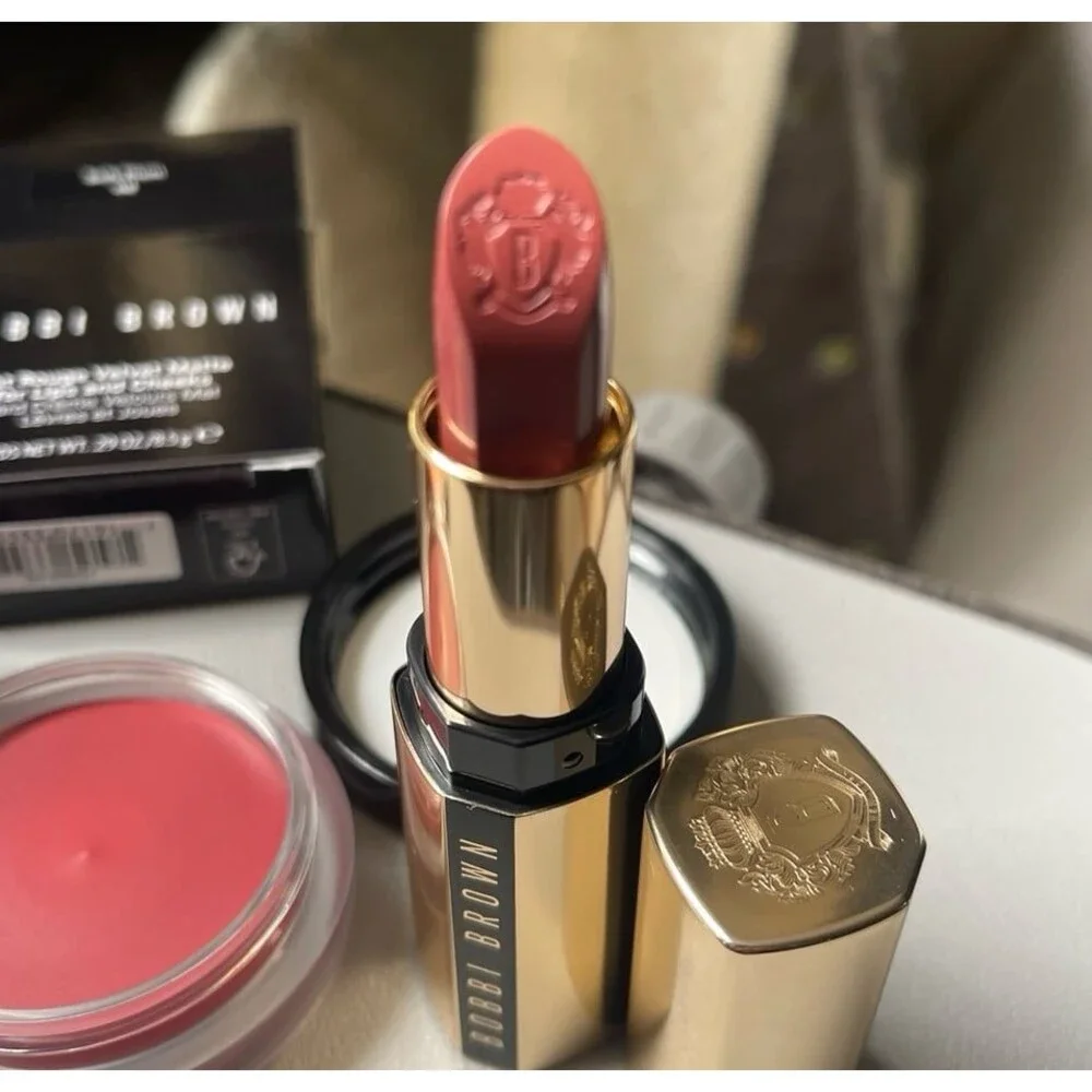 Bobbi Brown Lip/Cheek Bundle - Pot Rouge Velvet Matte (x2) & Luxe Lipstick